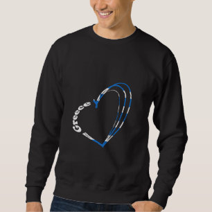 Greece Flag Hellenes Heart Greek Roots Greek Pride Sweatshirt