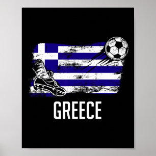 Greece Flag Jersey Greek Soccer Team Greek Poster