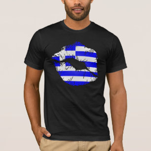 Greece Flag Lips T-Shirt