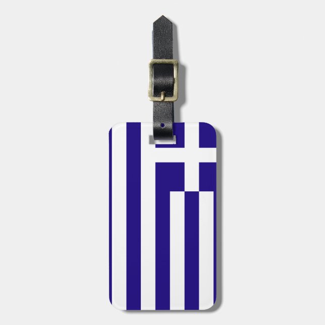 Greece Flag Luggage Tag (Front Vertical)