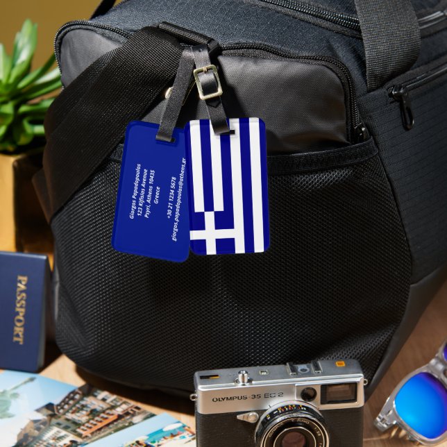 Greece flag luggage tag (Front & Back)