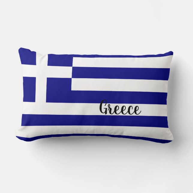 Greece Flag Lumbar Cushion (Front)