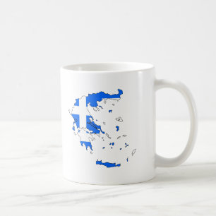 Greece flag map coffee mug