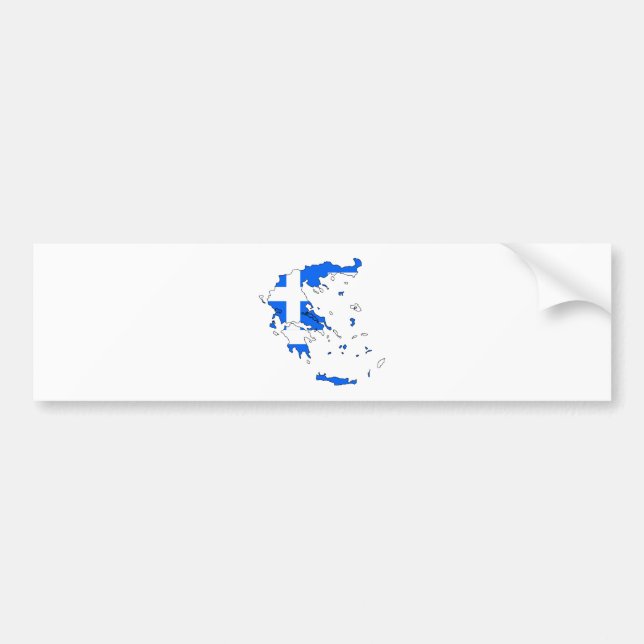 Greece Flag Map full size Bumper Sticker (Front)