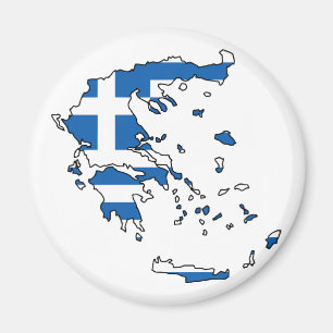 Greece Flag Map GR Magnet