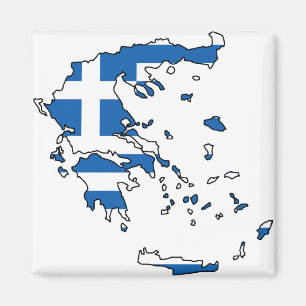 Greece Flag Map GR Magnet