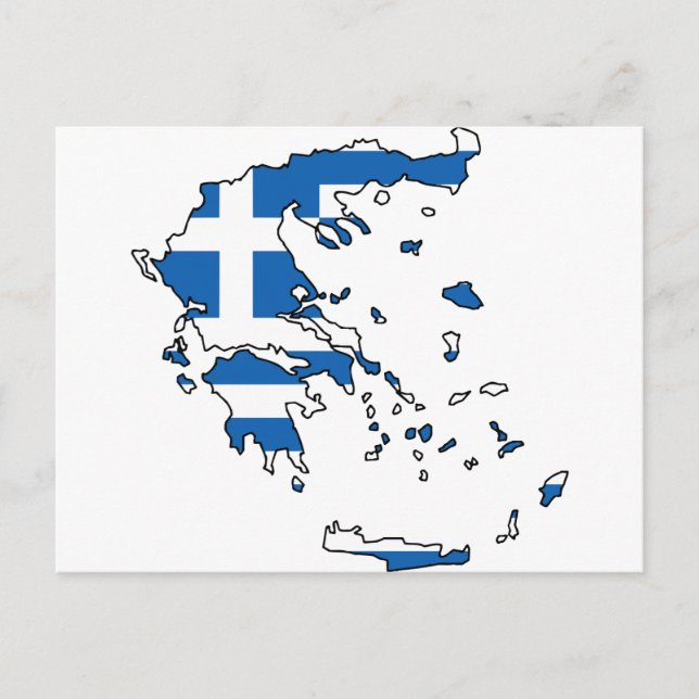Greece Flag Map GR Postcard (Front)