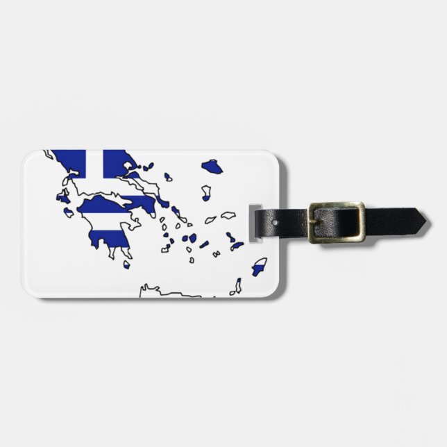 GREECE FLAG MAP LUGGAGE TAG (Front Horizontal)