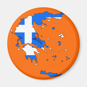 Greece flag map magnet