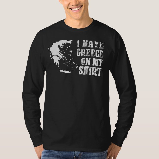 Greece Flag Map Men's Women's T-Shirt (Front)