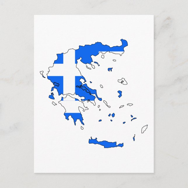 Greece flag map postcard (Front)