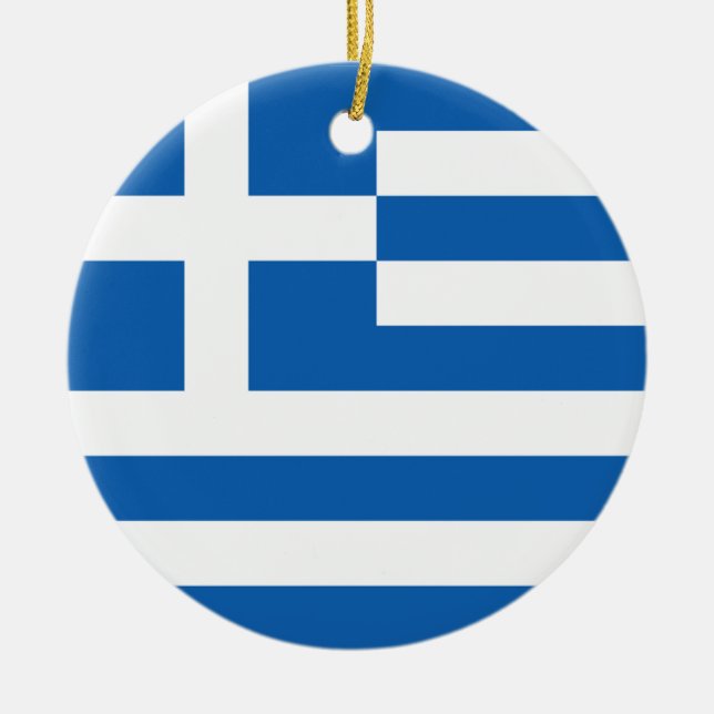Greece Flag Ornament (Front)