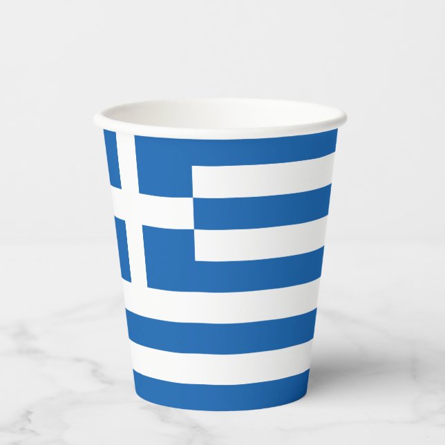 Greece Flag Paper Cups (Front)