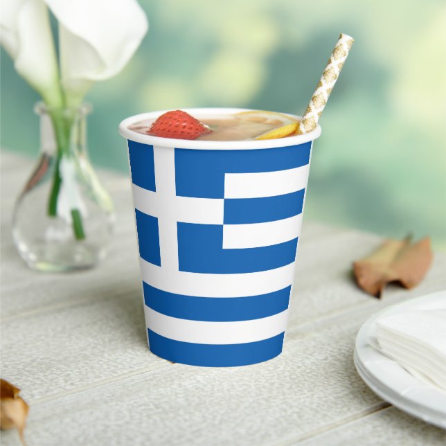 Greece flag paper cups (Insitu)