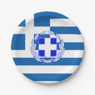 Greece flag paper plate