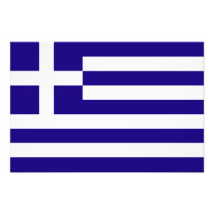 Greece Flag Photo Print