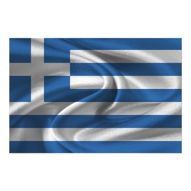 Greece Flag Photo Print (Front)