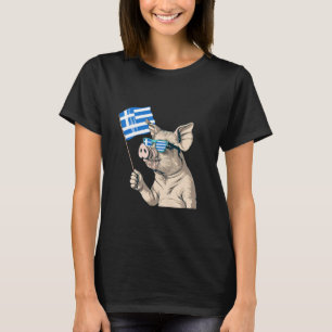 Greece Flag Pig Hellenes Greek Pride Hellenic Gree T-Shirt