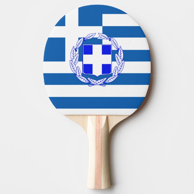 Greece flag ping pong paddle (Front)