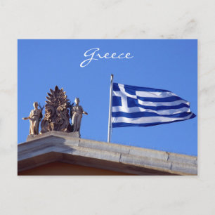 greece flag postcard