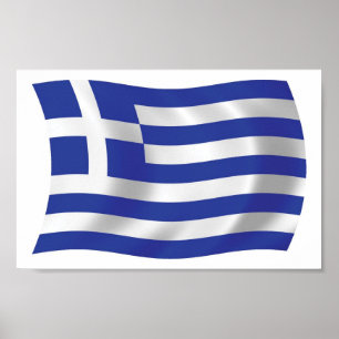 Greece Flag Poster Print