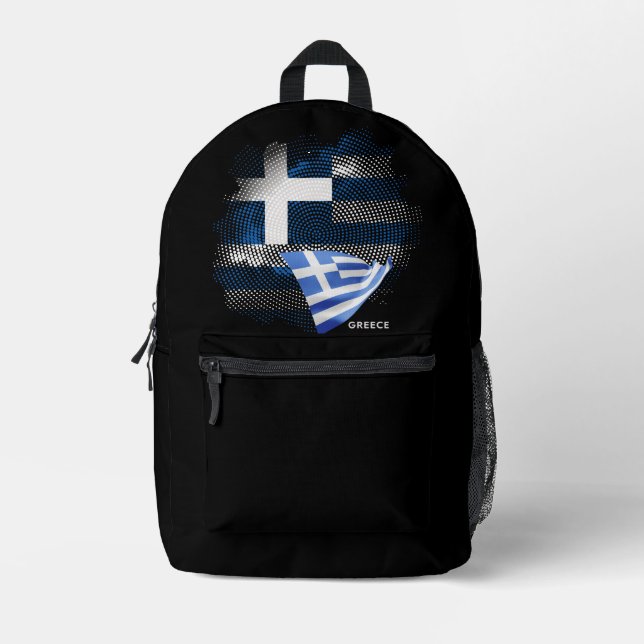 Greece flag printed backpack (Front)