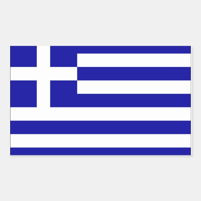 Greece Flag Rectangular Sticker (Front)
