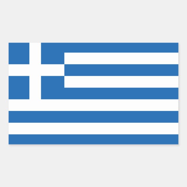 Greece Flag Rectangular Sticker (Front)