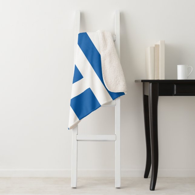 Greece flag sherpa blanket (In Situ)