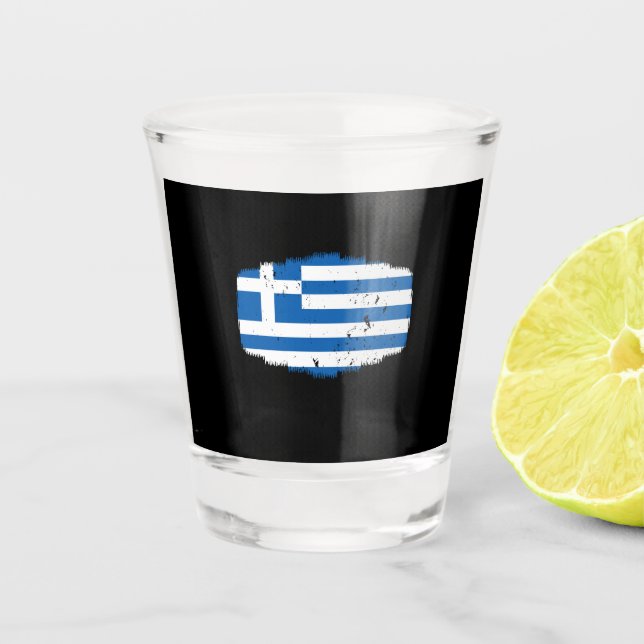 Greece Flag Shot Glass (Front)