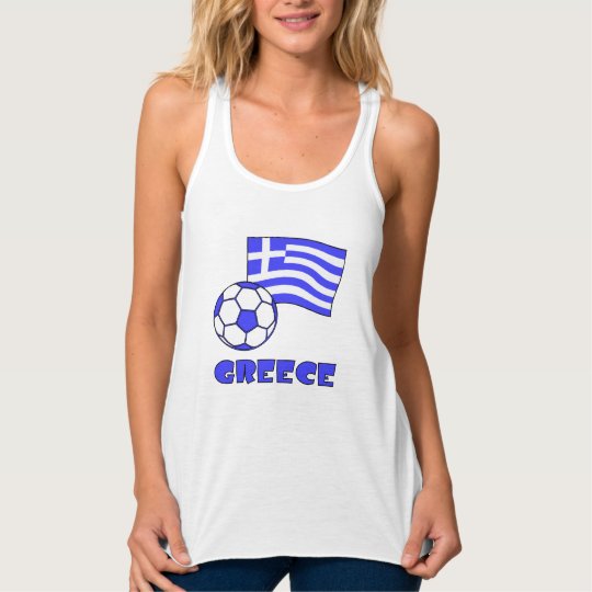 Greece Flag Soccer Ball Singlet