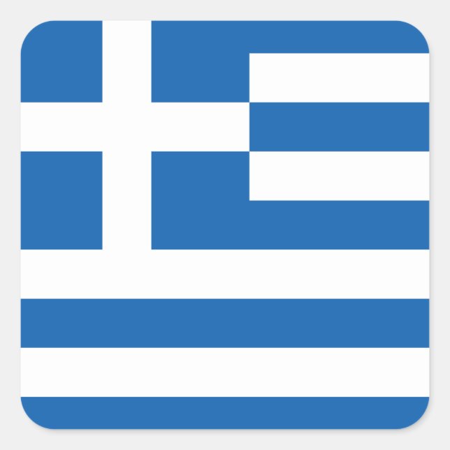 Greece Flag Square Sticker (Front)