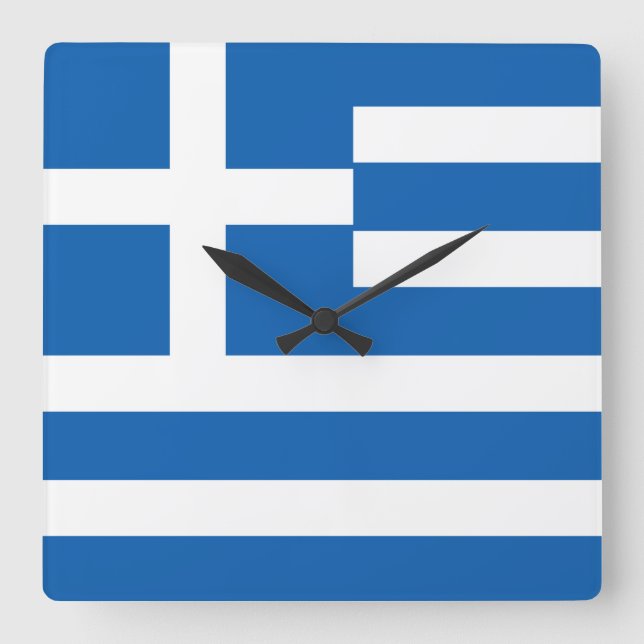 Greece Flag Square Wall Clock (Front)