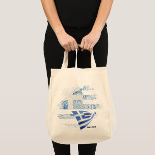 Greece flag tote bag