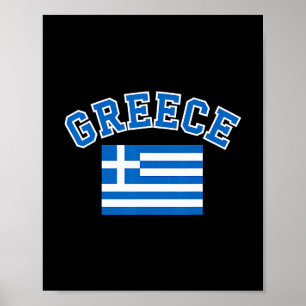 Greece Flag Travel Souvenir Greek Poster