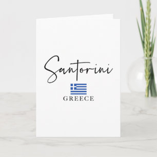 Greece Flag Vacation - Island Santorini Card