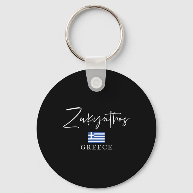 Greece Flag Vacation - Island Zakynthos  Key Ring (Front)