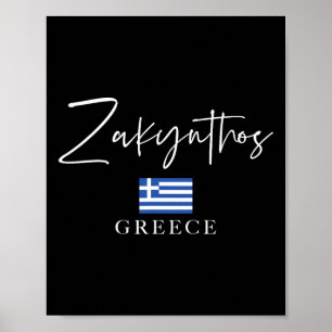 Greece Flag Vacation - Island Zakynthos Poster