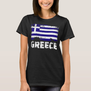 Greece Flag Vintage Distressed Greek Grunge Travel T-Shirt