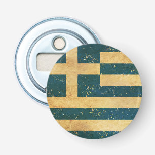 Greece Flag Vintage Grunge Bottle Opener