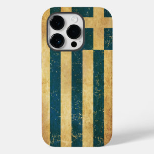 Greece Flag Vintage Grunge Case-Mate iPhone 14 Pro Case