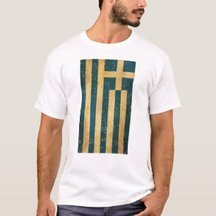 Greece Flag Vintage Grunge Men's White T-Shirt