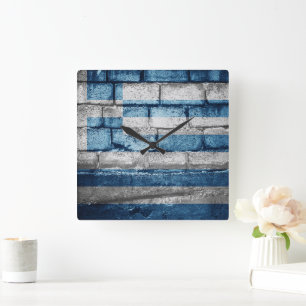Greece flag wall square wall clock