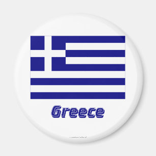 Greece Flag with Name Magnet