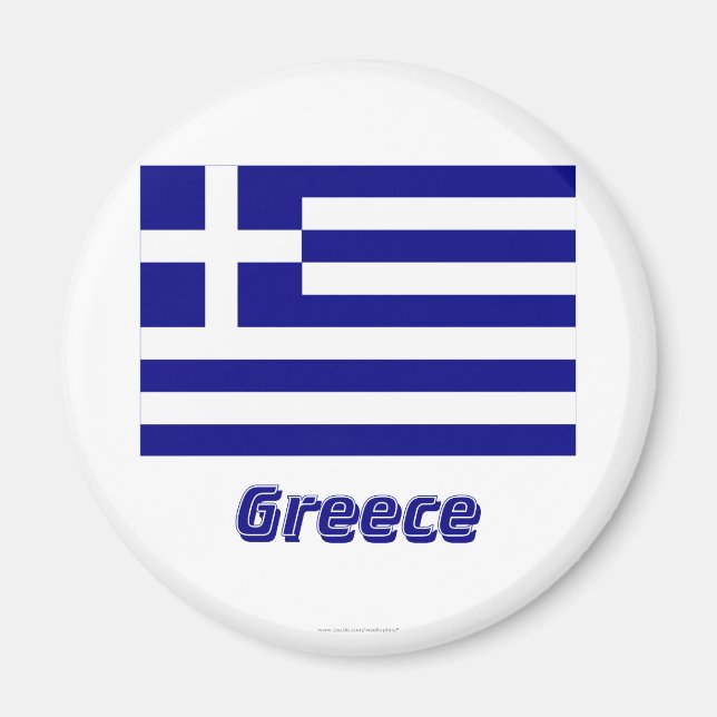 Greece Flag with Name Magnet (Front)