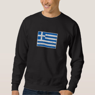 Greece Flag With Vintage Greek National Colours Sweatshirt