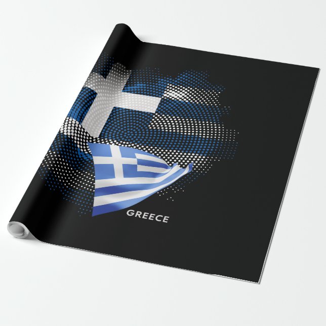 Greece flag wrapping paper (Unrolled)