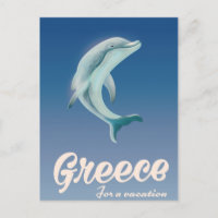 Greece for a vacation Dolphin travel poster
