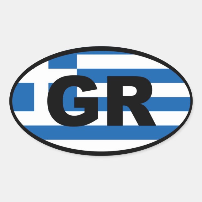 Greece GR European Oval Sticker (Front)
