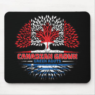 Greece Greek Canadian Canada Tree Roots Flag Mouse Pad